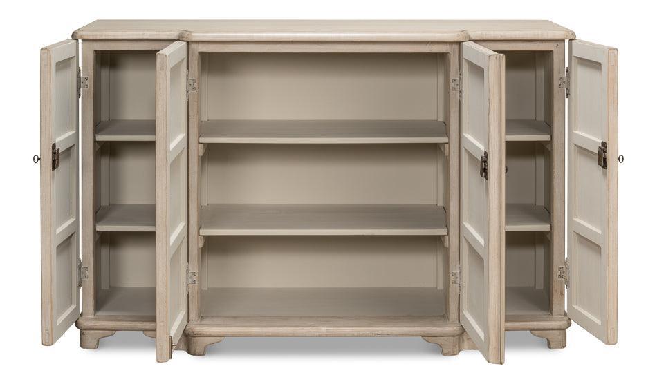 Aged Grey Stone 4-Door Sideboard - Belle Escape