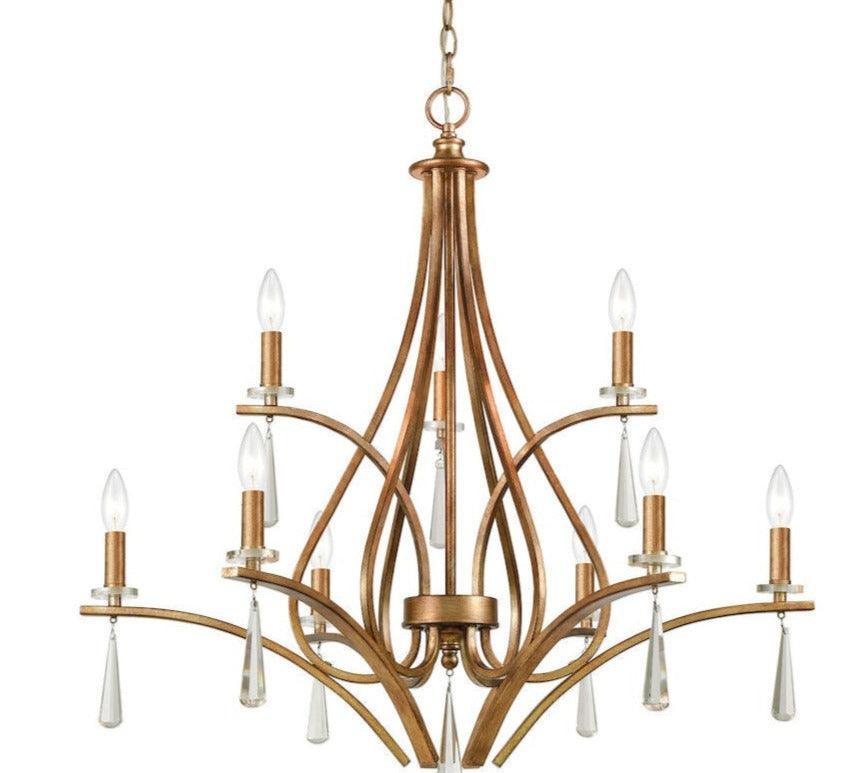 Antique Gold & Crystal Chandelier - Belle Escape