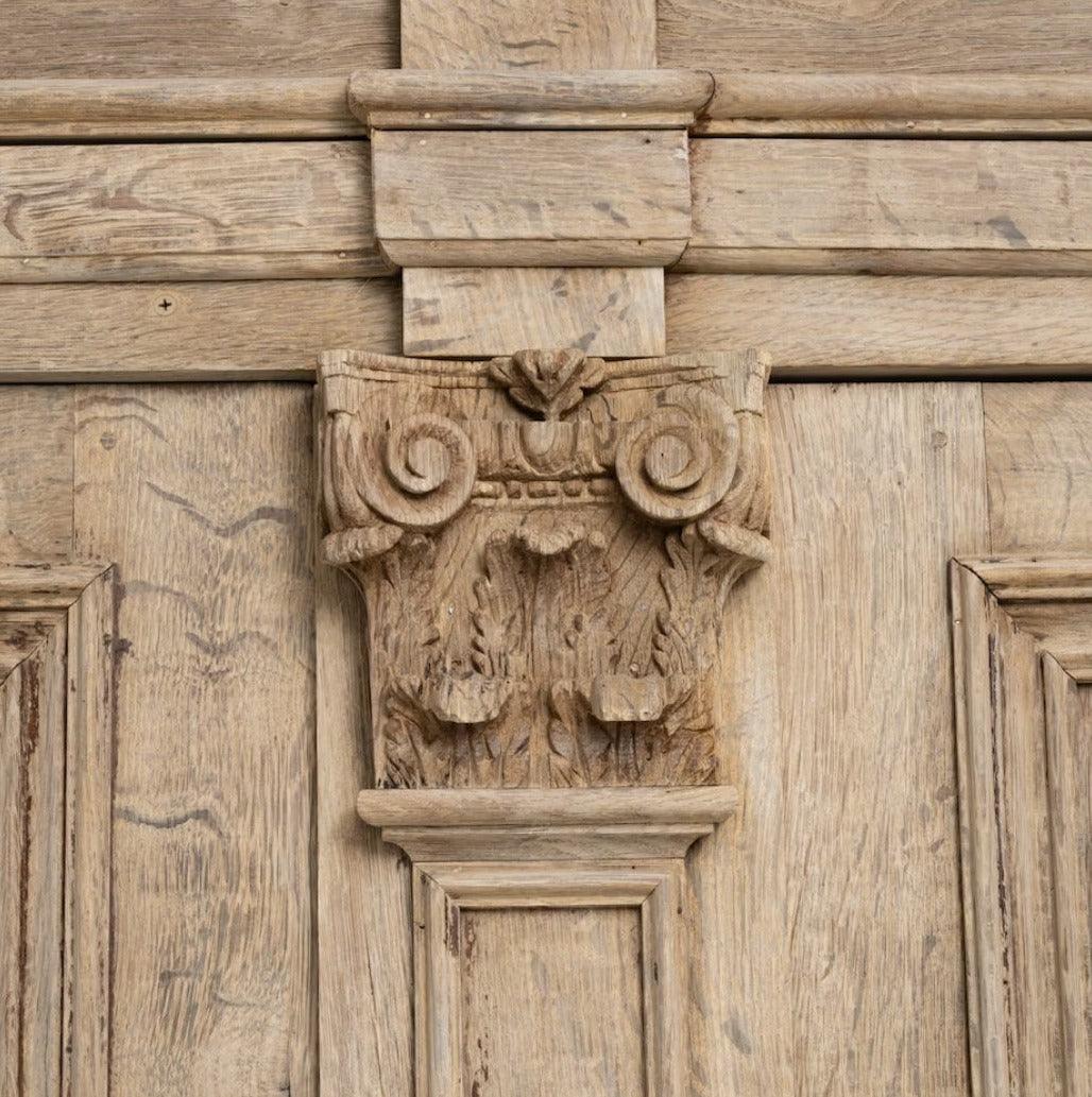 Antique Ornate Bleached Oak Cabinet - Belle Escape
