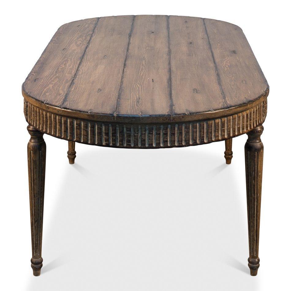 Antique Oval Provincial Dining Table - Belle Escape