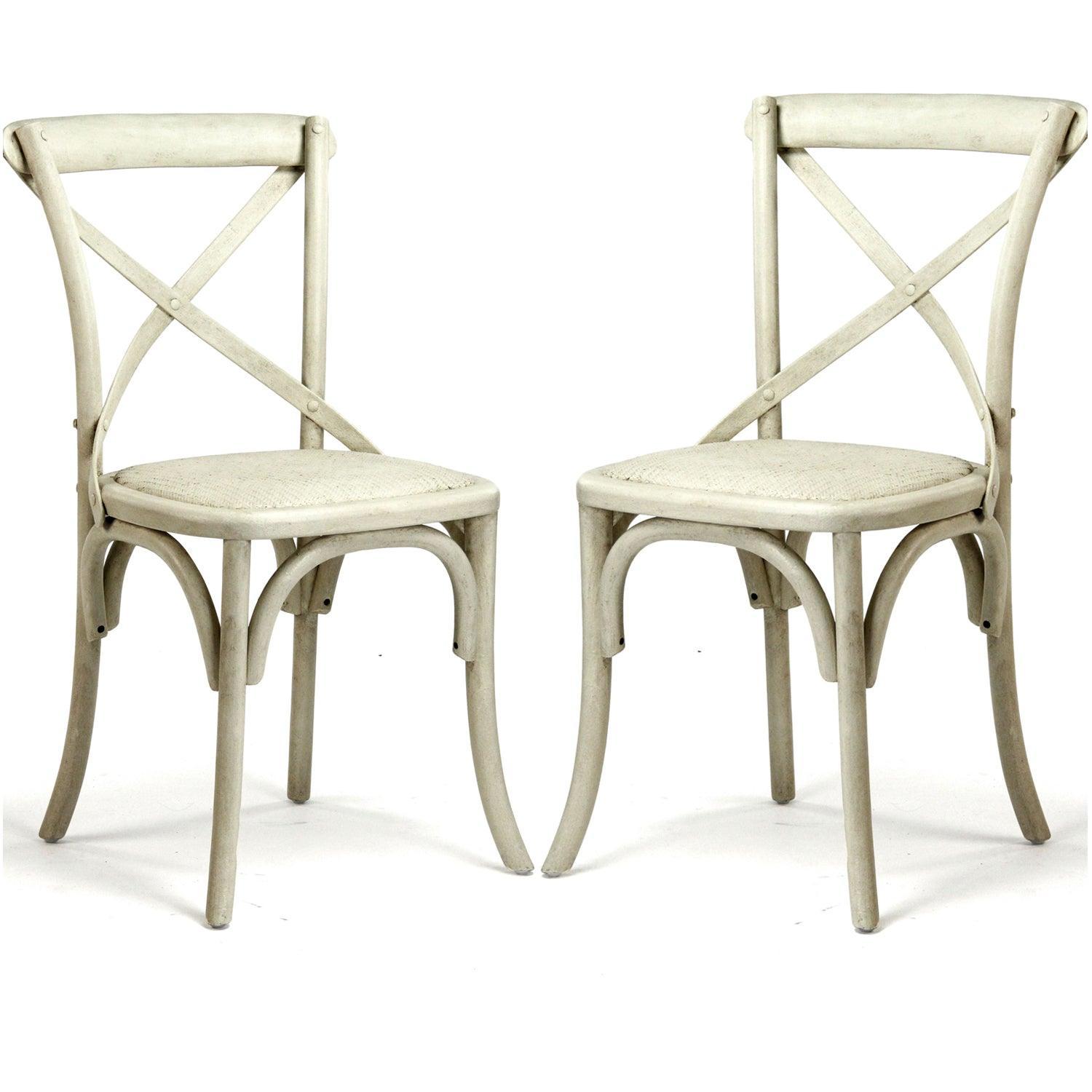 Antique White Cafe Chairs - Belle Escape