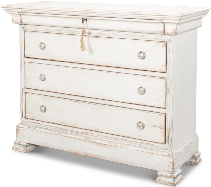 Antique White Shabby Chic Chest - Belle Escape