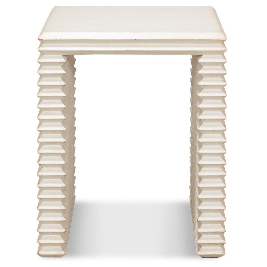 Antique White Stacked Side Table - Belle Escape