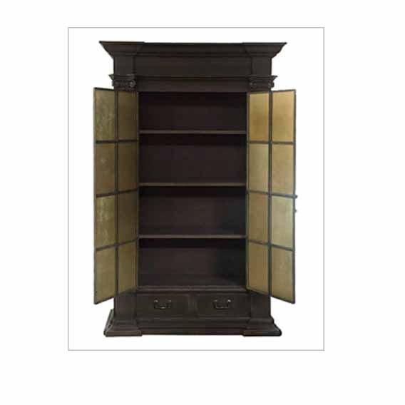 Antiqued Mirror Front Country Armoire - Belle Escape