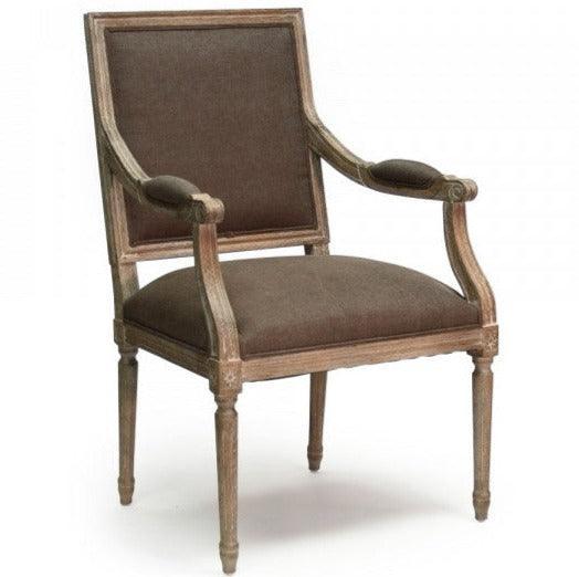 Aubergine Square Back French Arm Chair - Belle Escape