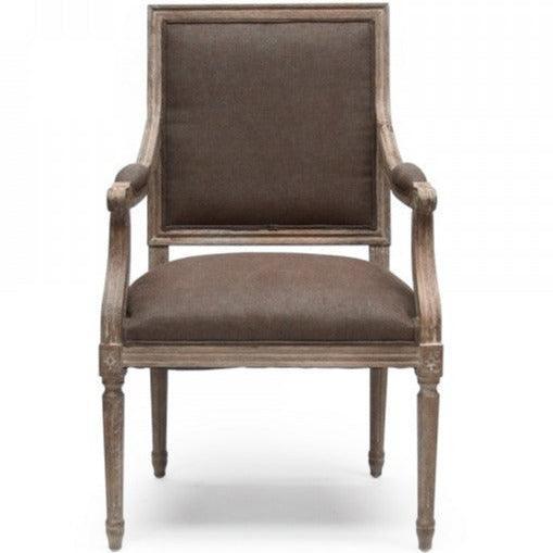 Aubergine Square Back French Arm Chair - Belle Escape