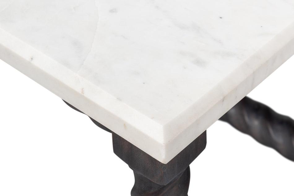 Barley White Marble Top Coffee Table
