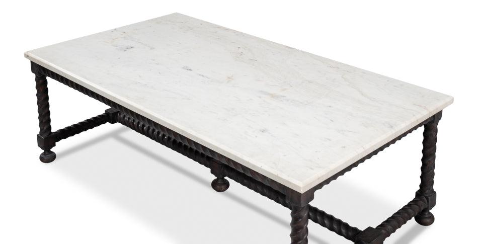 Barley White Marble Top Coffee Table