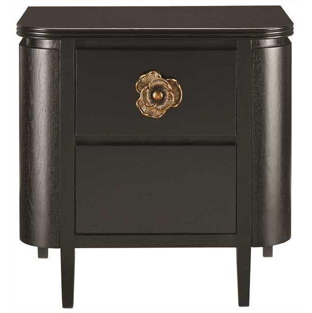 Black Florale Nightstand - Belle Escape