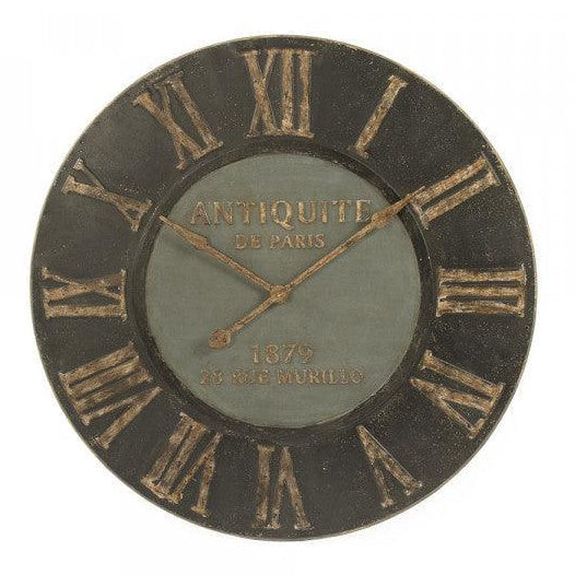 Black French Round Wall Clock - Belle Escape
