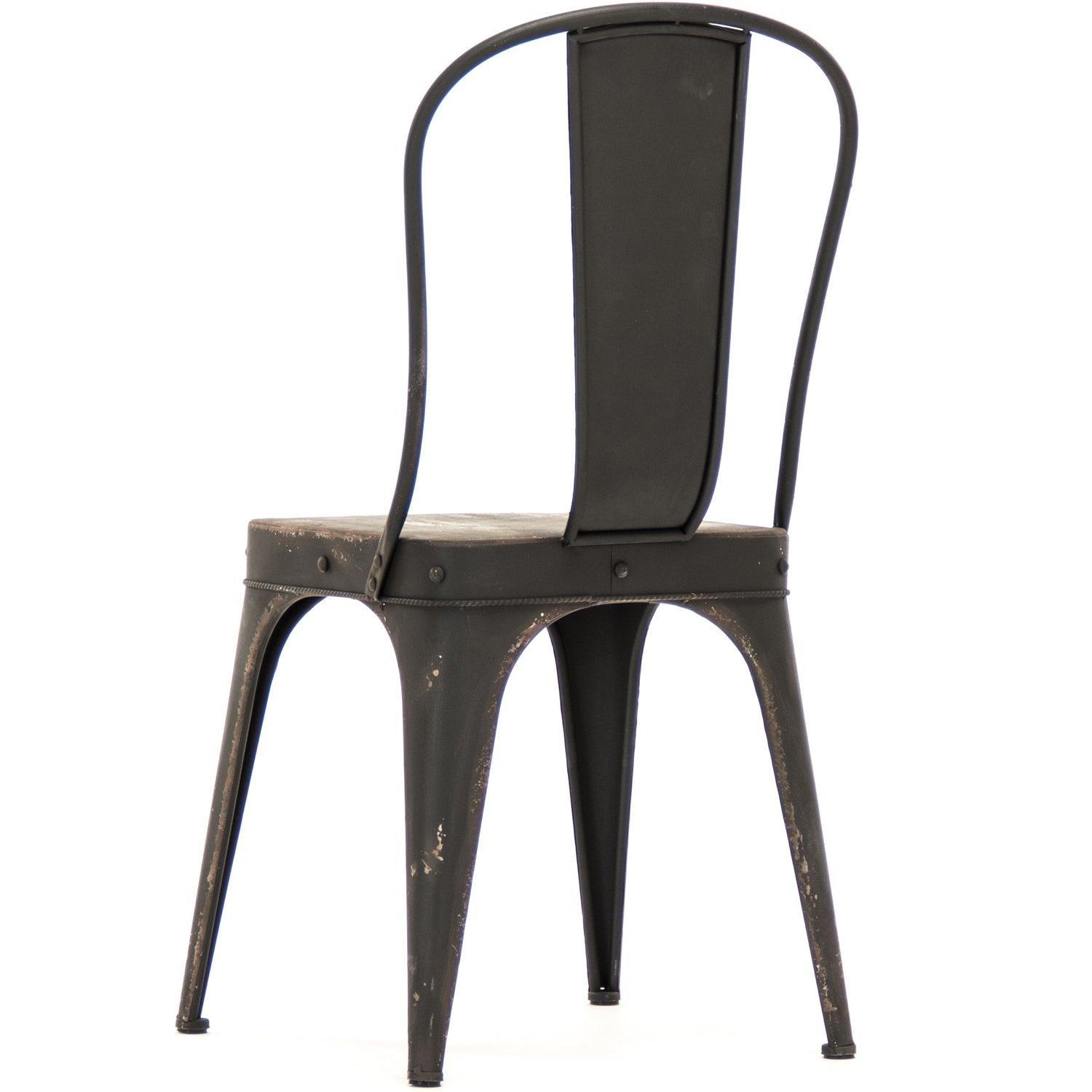 Black Metal French Words Chairs - Pair - Belle Escape