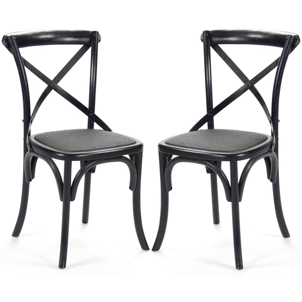 Black Parisian Cafe Chairs solid oak
