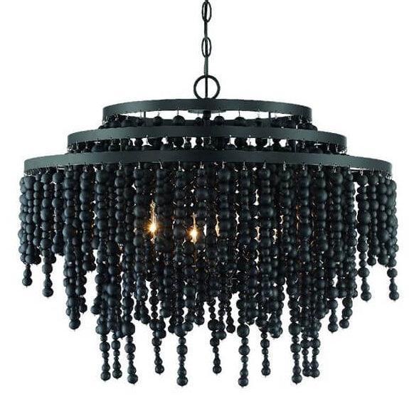 Black Poppy Beaded Chandelier - Belle Escape