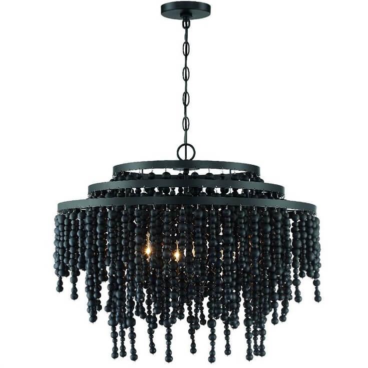 Black Poppy Beaded Chandelier - Belle Escape