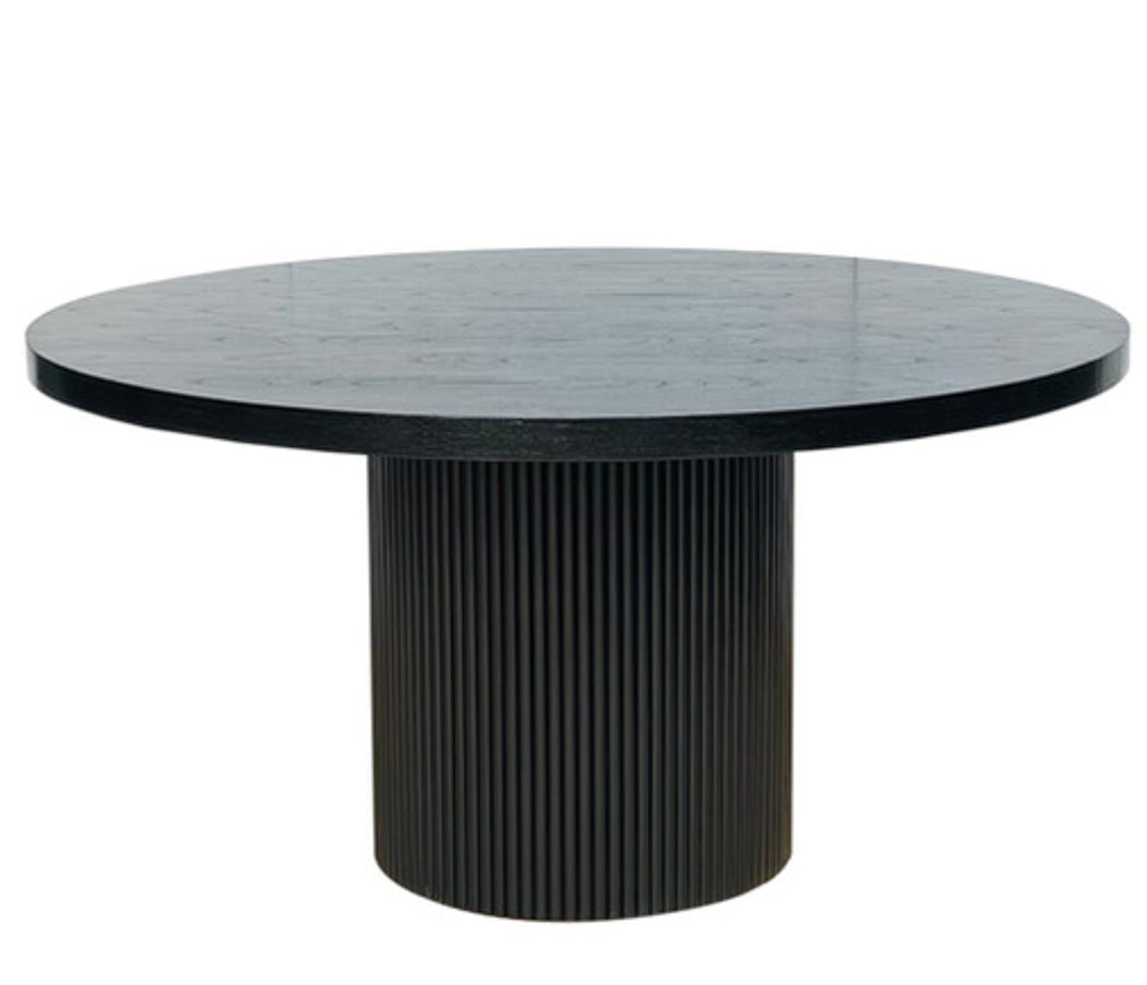 Black Elle Mindi Wood Round Dining Table