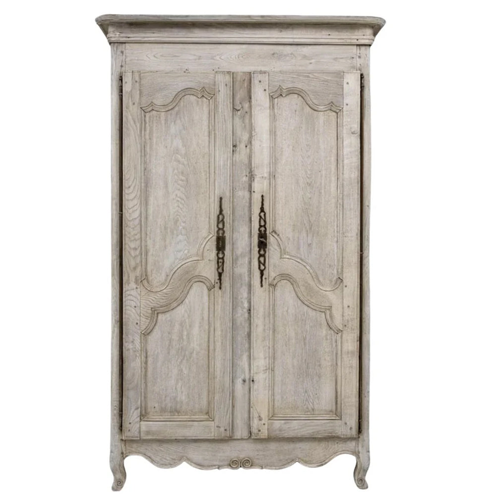 Vintage French Bleached Oak Cabinet, Circa 1870