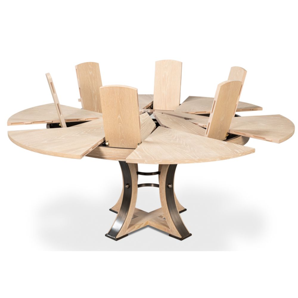 Bleached Oak Tower Jupe Dining Table