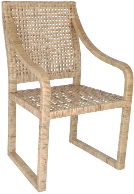 Blonde Natural Rattan Coastal Chair - Pair - Belle Escape