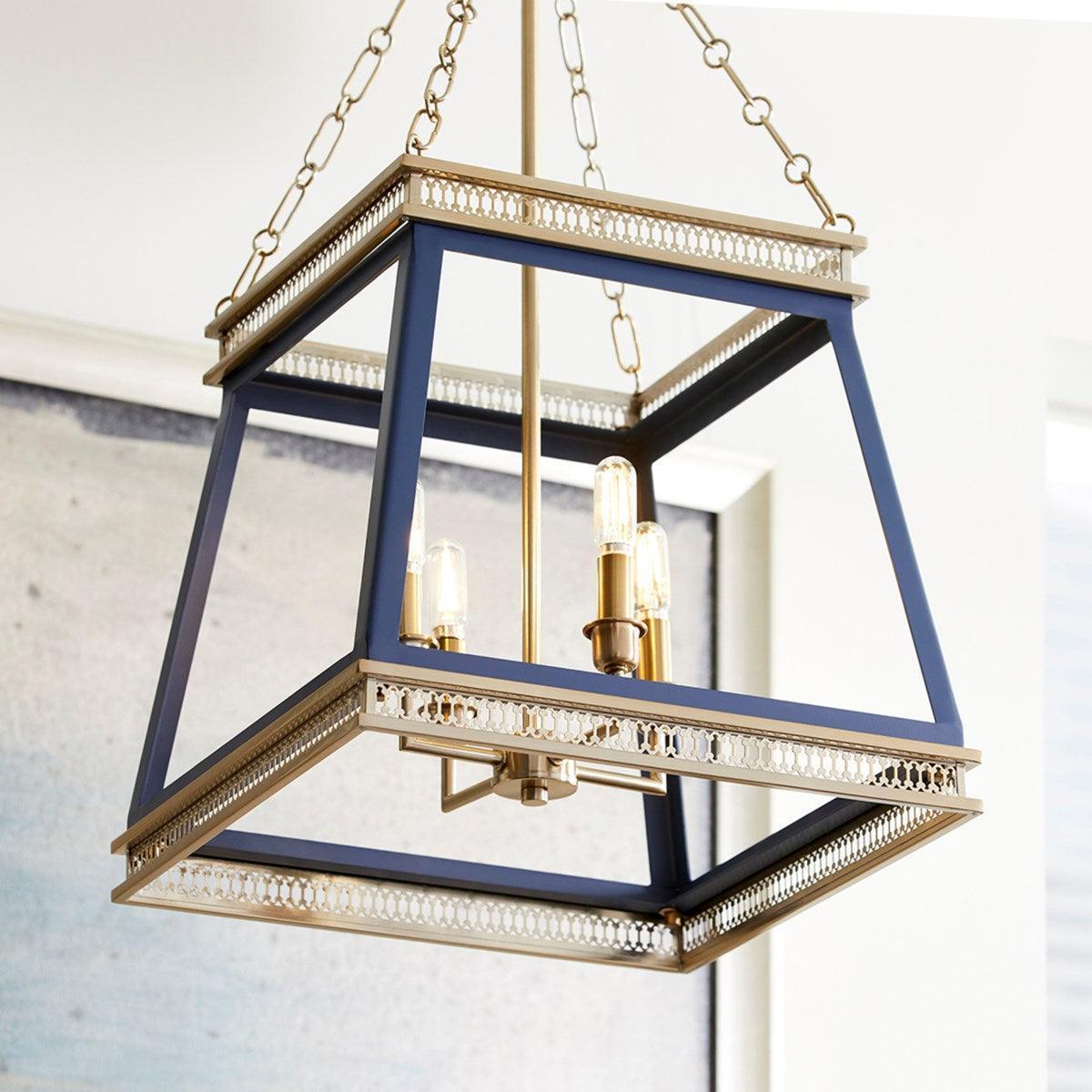 Blue & Brass Luminary Glam Chandelier - Belle Escape