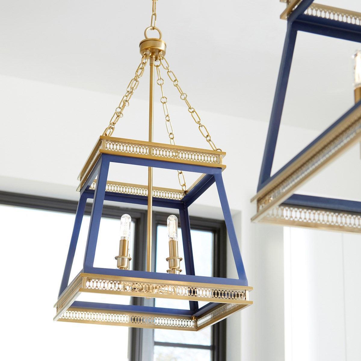 Blue & Brass Luminary Glam Chandelier - Belle Escape