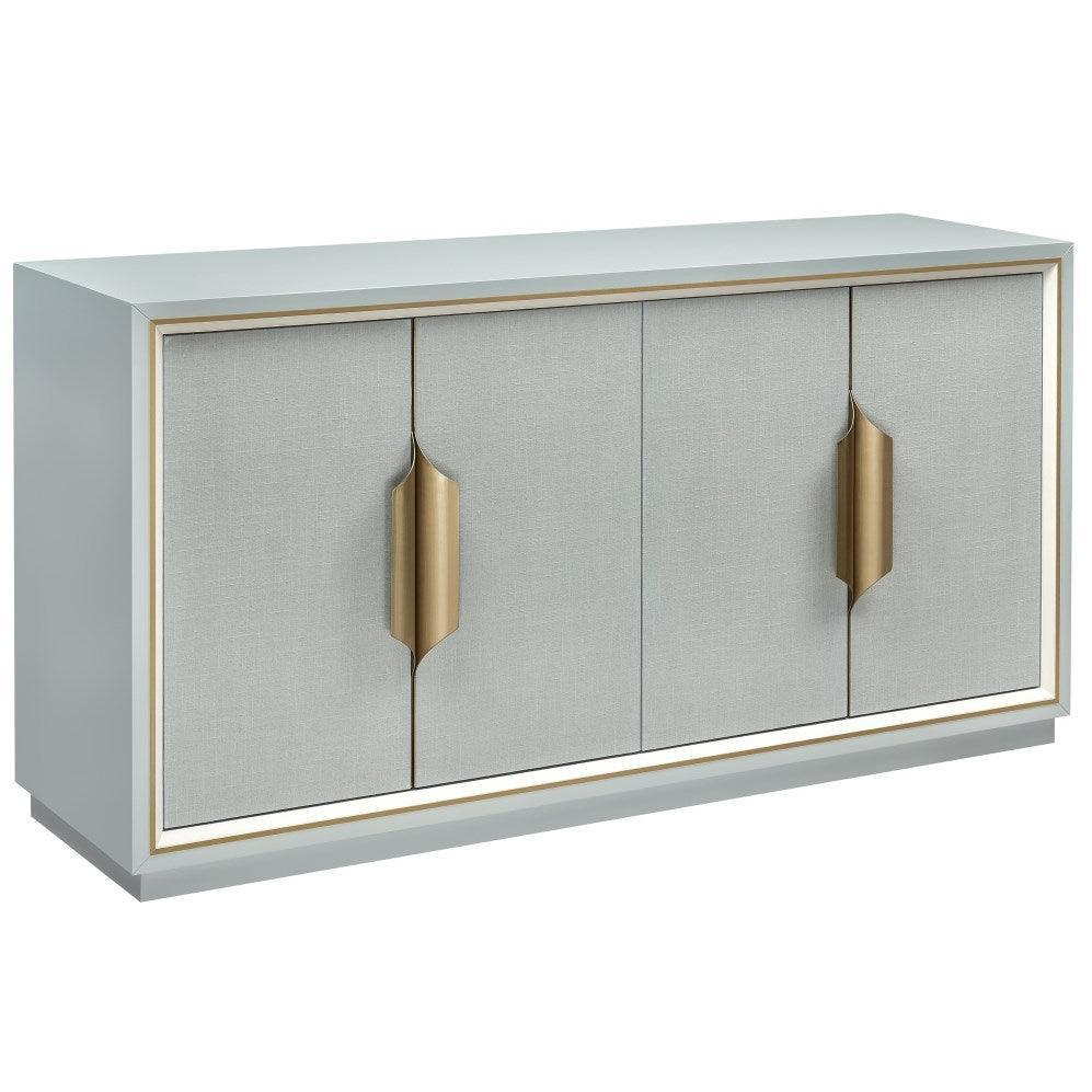 Blue Grasscloth Credenza - Belle Escape