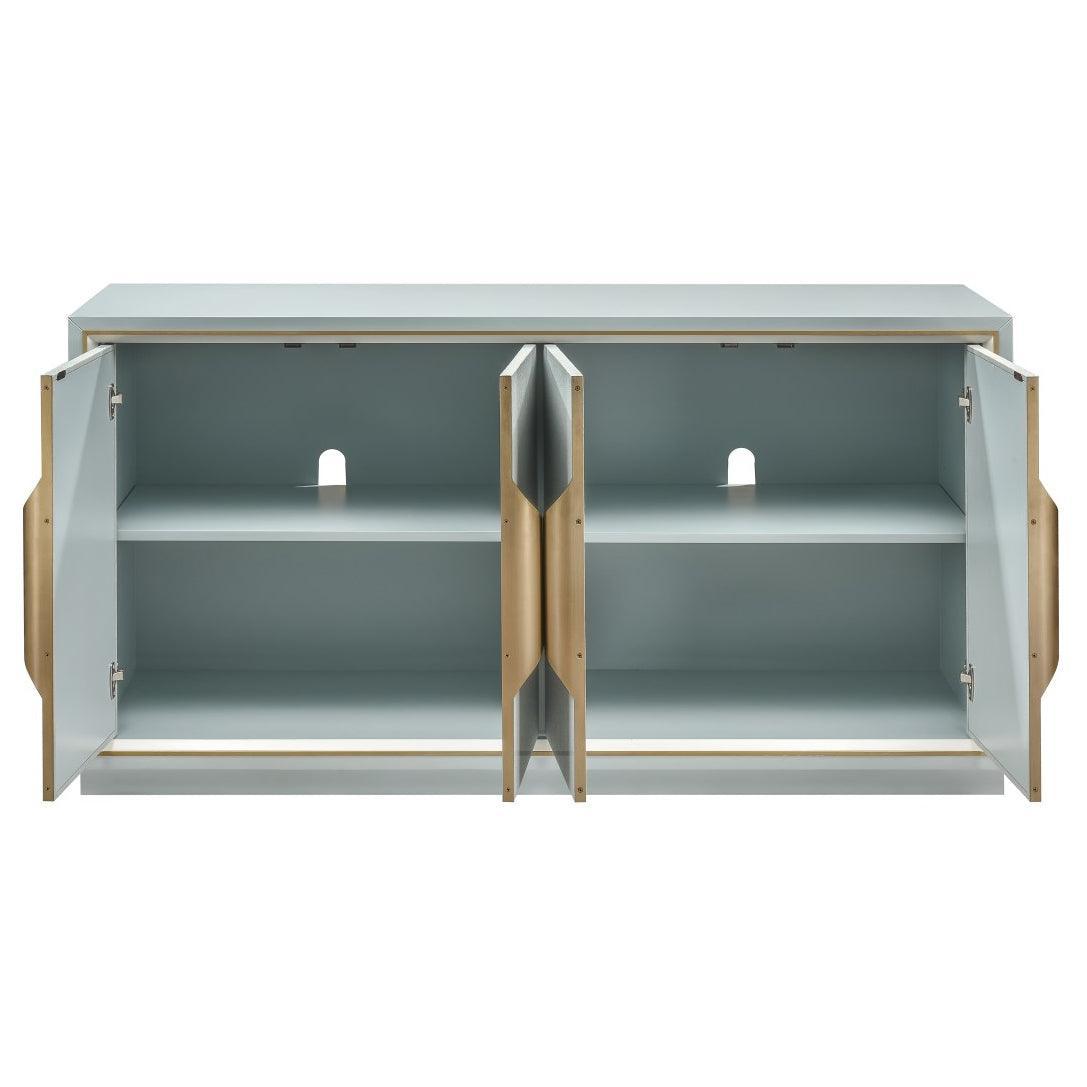 Blue Grasscloth Credenza - Belle Escape