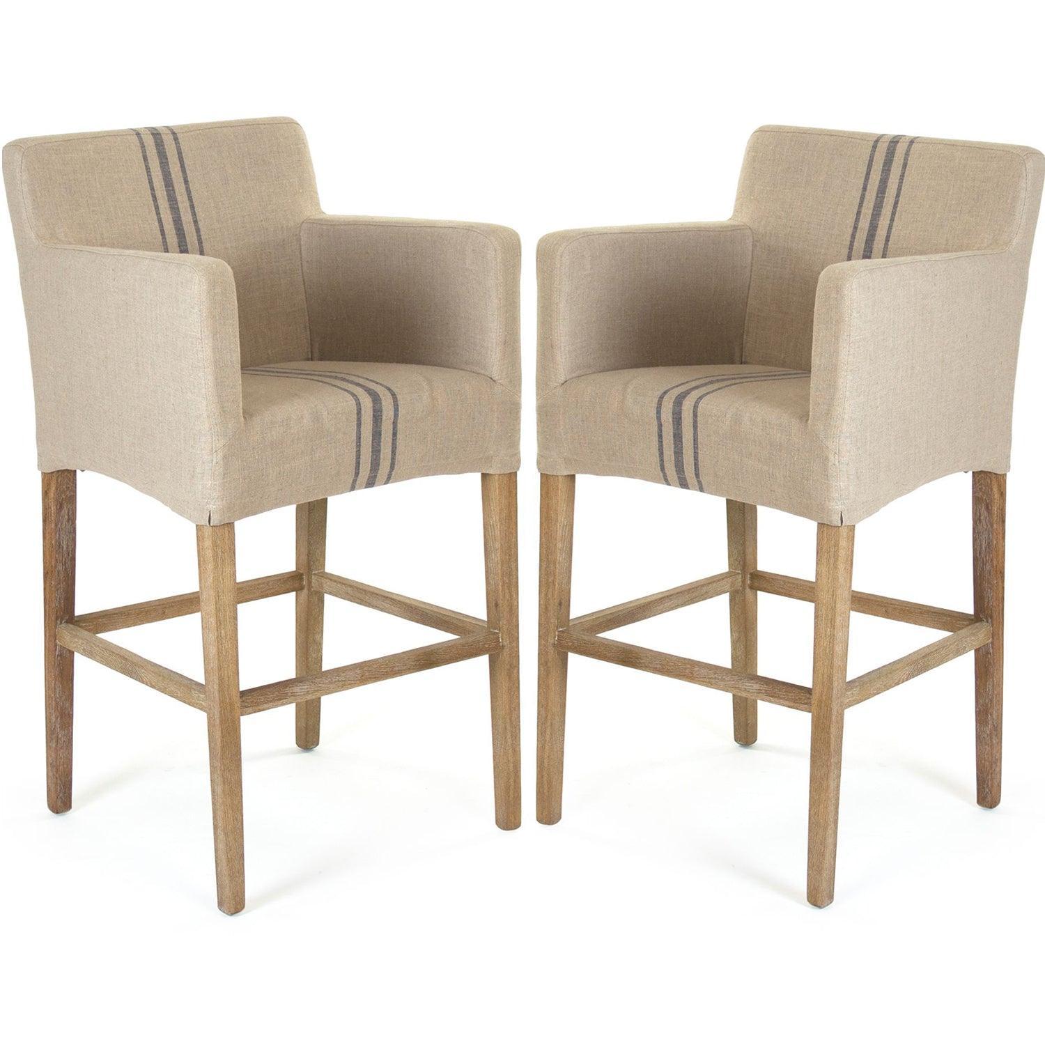 Blue Striped Avignon Bar Stools - Belle Escape