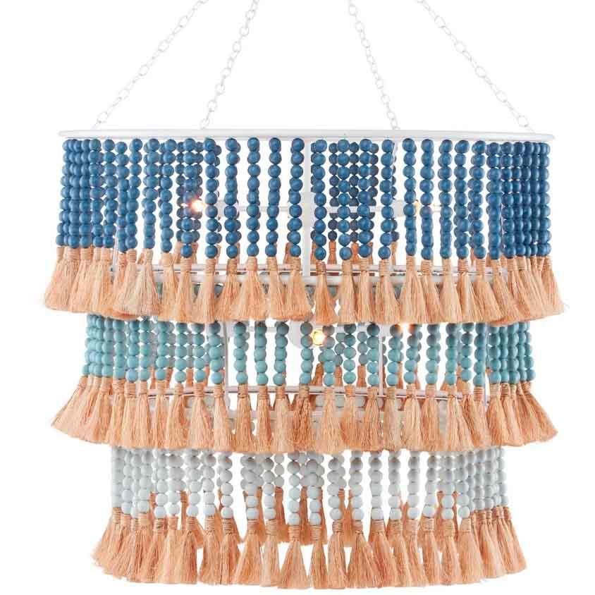 Blue Tiered Saint Barts Chandelier - Belle Escape