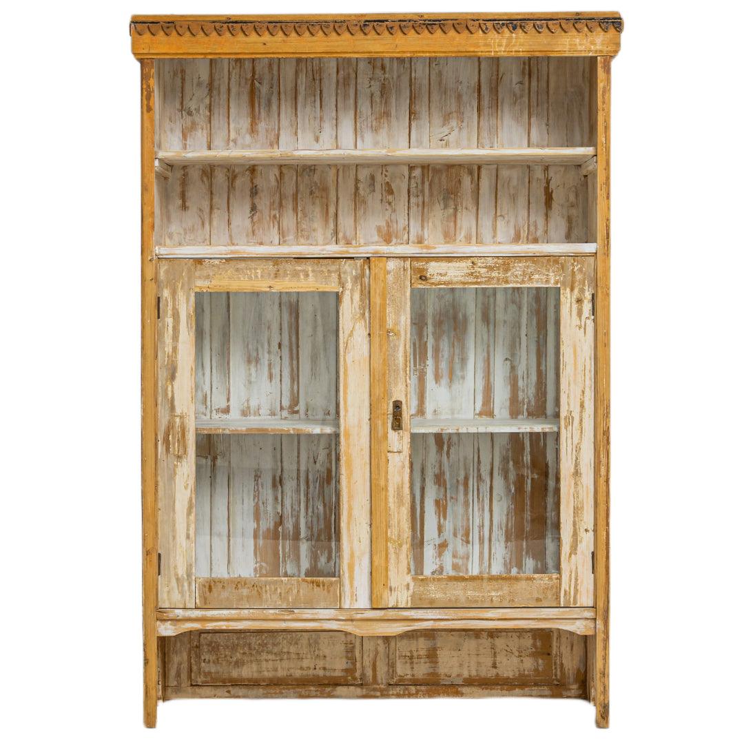 Bohemian Antique Glass Door Cabinet - Circa 1920 - Belle Escape