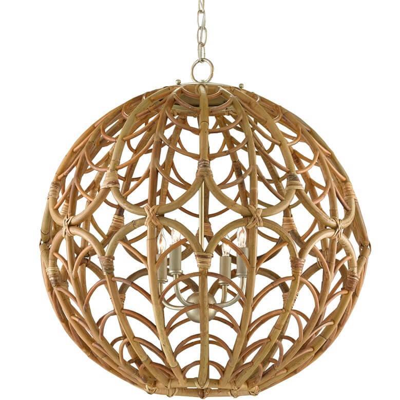 Boho Rattan Orb Chandelier - Belle Escape