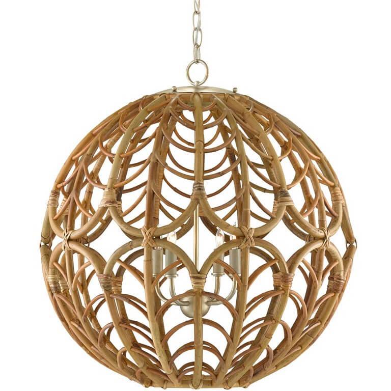 Boho Rattan Orb Chandelier - Belle Escape