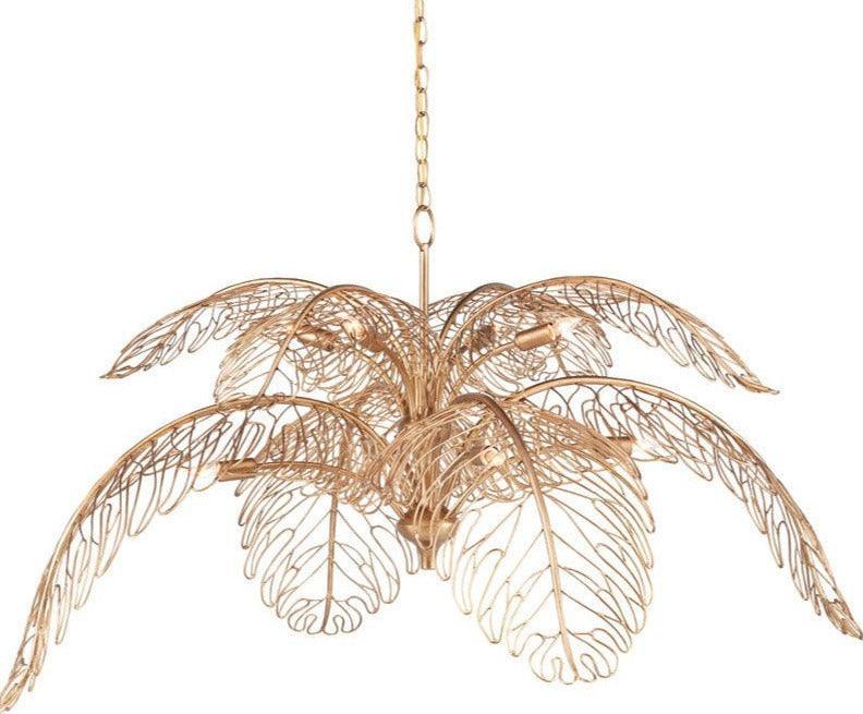 Brass Palm Leaf Chandelier - Belle Escape