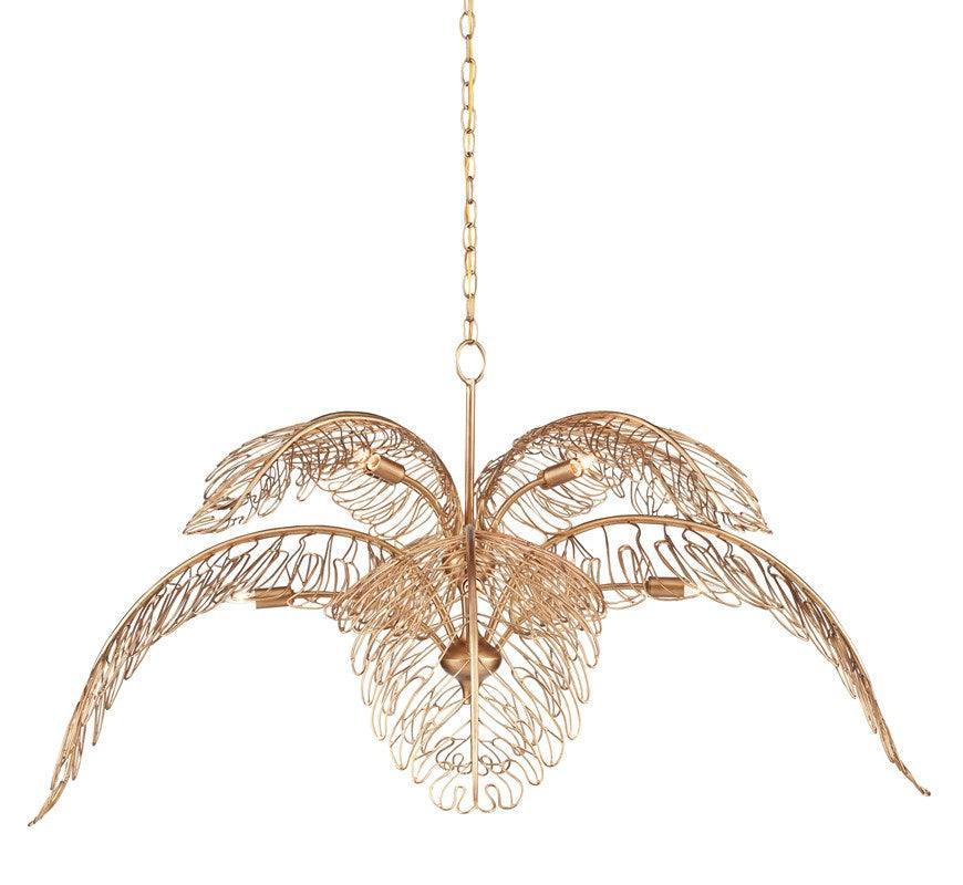 Brass Palm Leaf Chandelier - Belle Escape