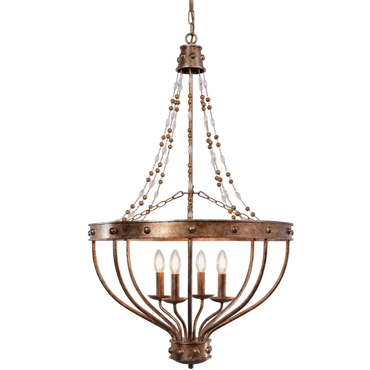 Bronzed Beaded Chateau Chandelier - Belle Escape