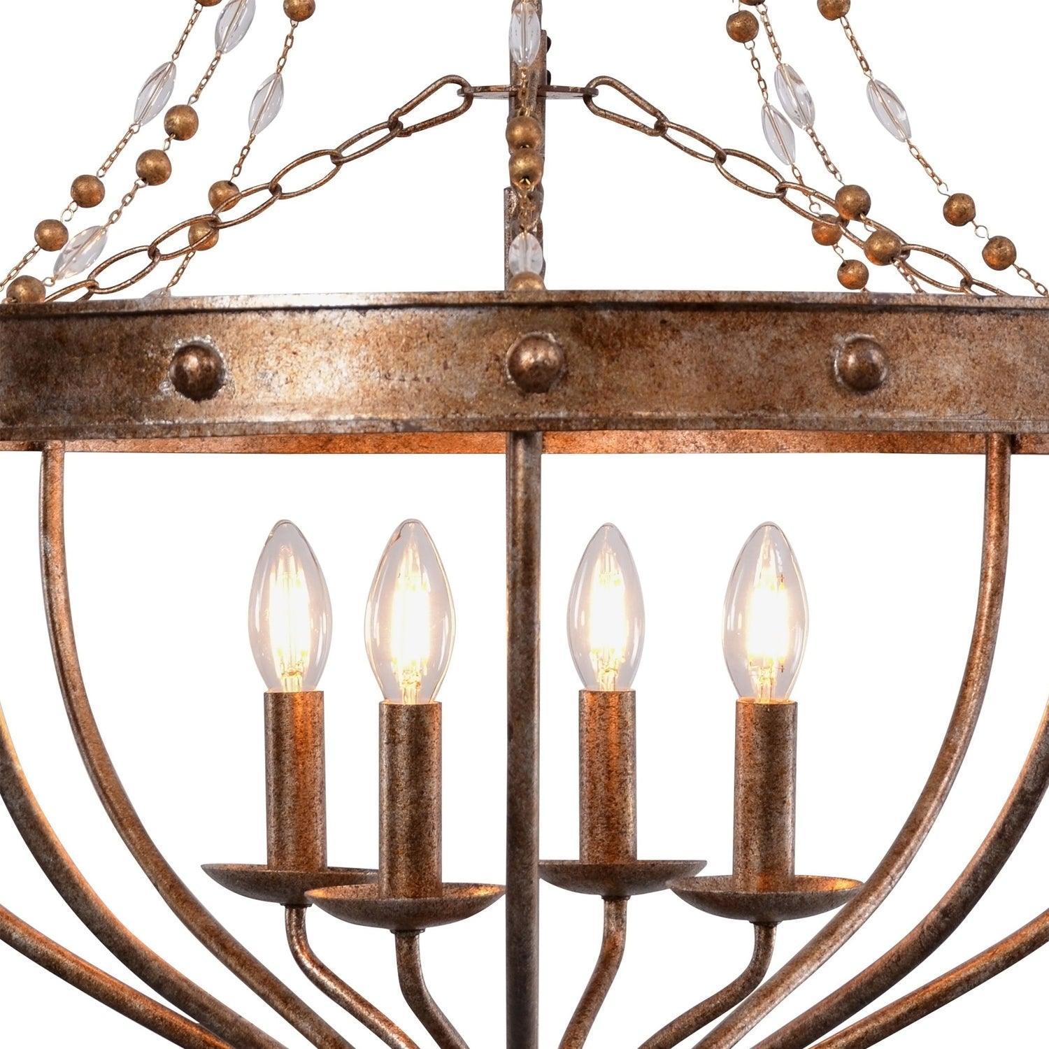 Bronzed Beaded Chateau Chandelier - Belle Escape