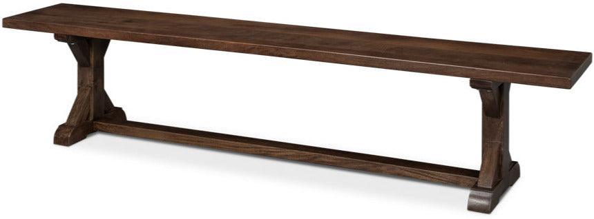 Brown Farmhouse Trestle Dining Bench - Belle Escape