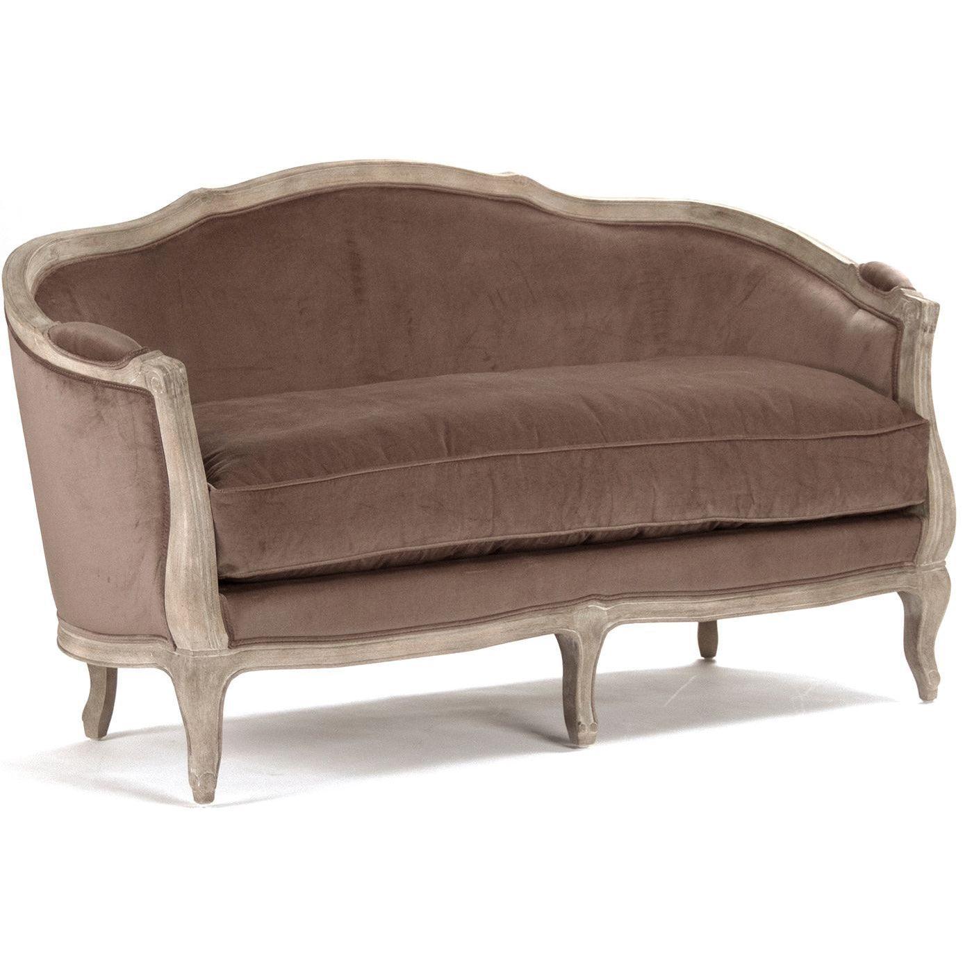 Brown Velvet Maison Settee - Belle Escape