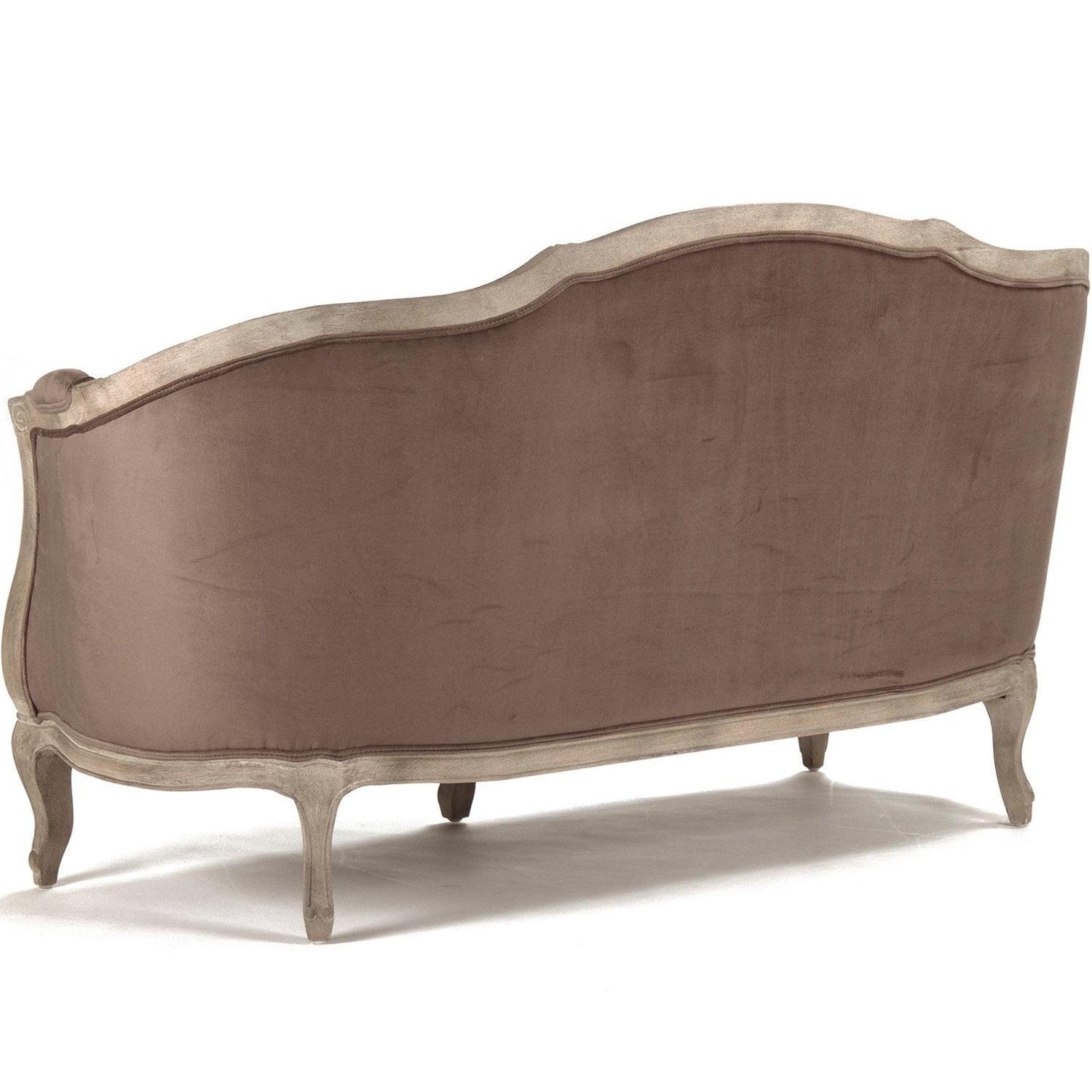 Brown Velvet Maison Settee - Belle Escape