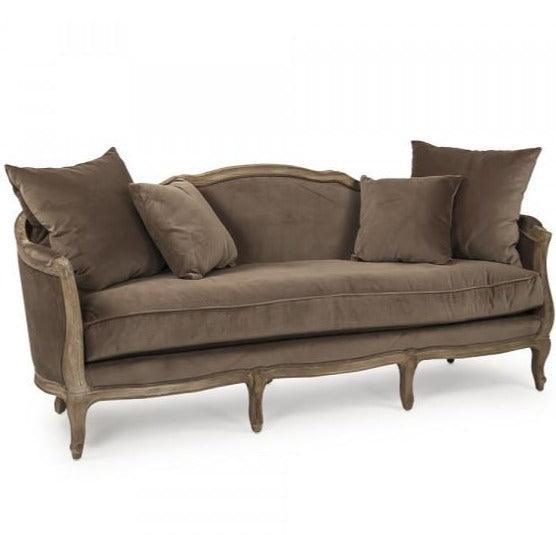 Brown Velvet Maison Sofa - Belle Escape