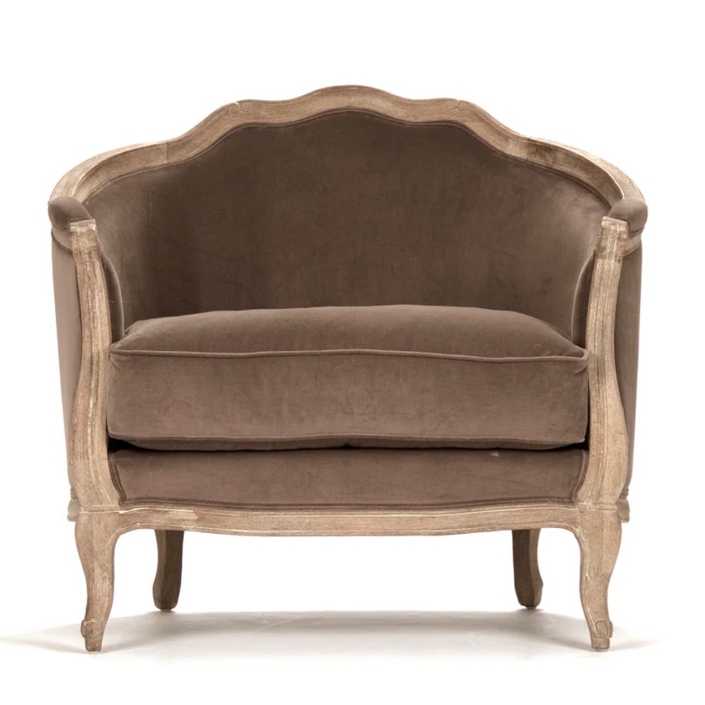 Brown Velvet Curvy Top Maison Love Chair