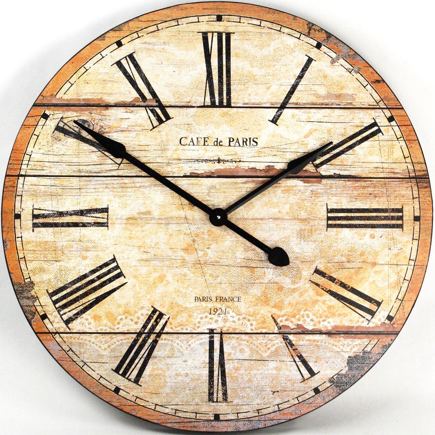 Café de Paris Wooden Wall Clock - Belle Escape