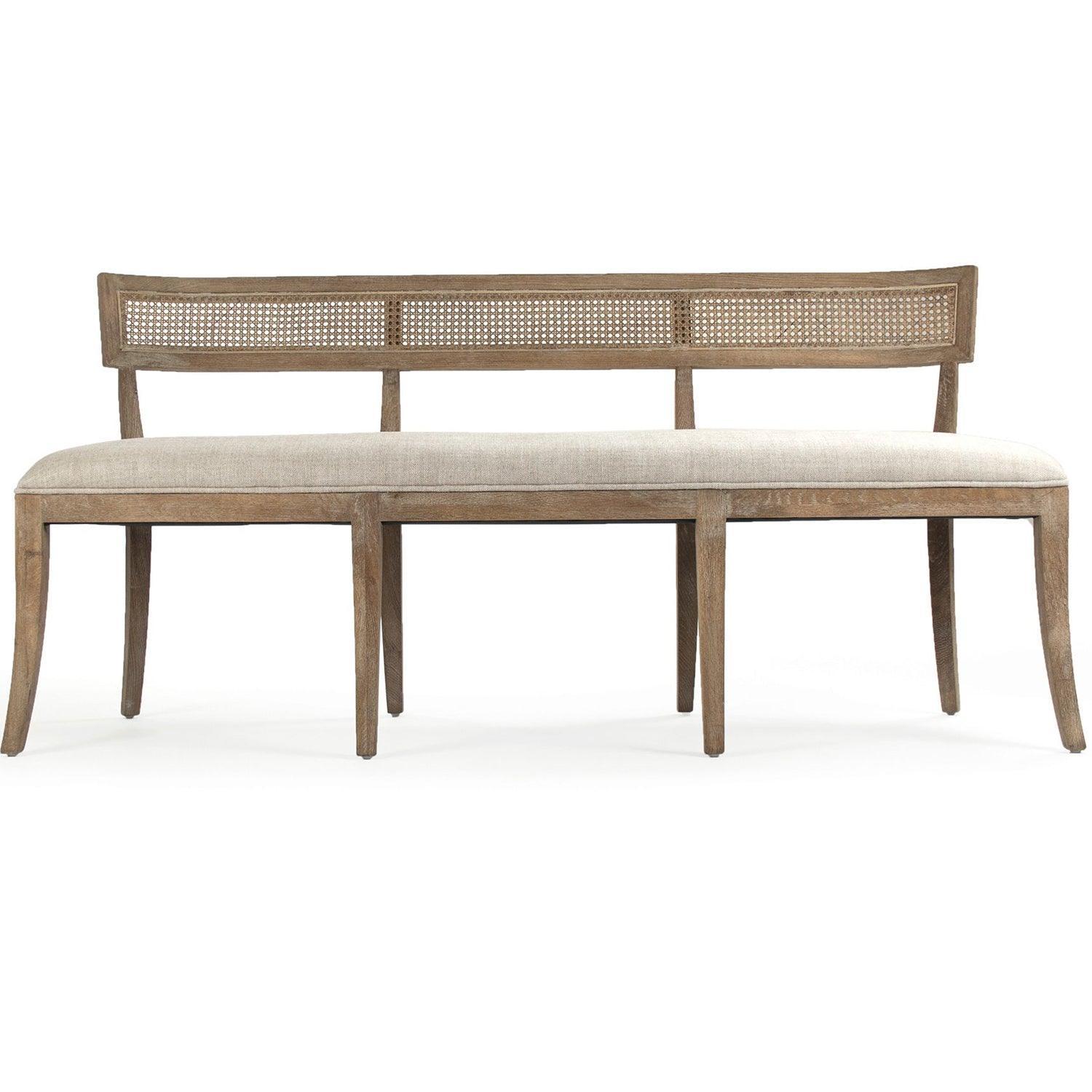 Cane Back Curved Cabriole Bench - Belle Escape