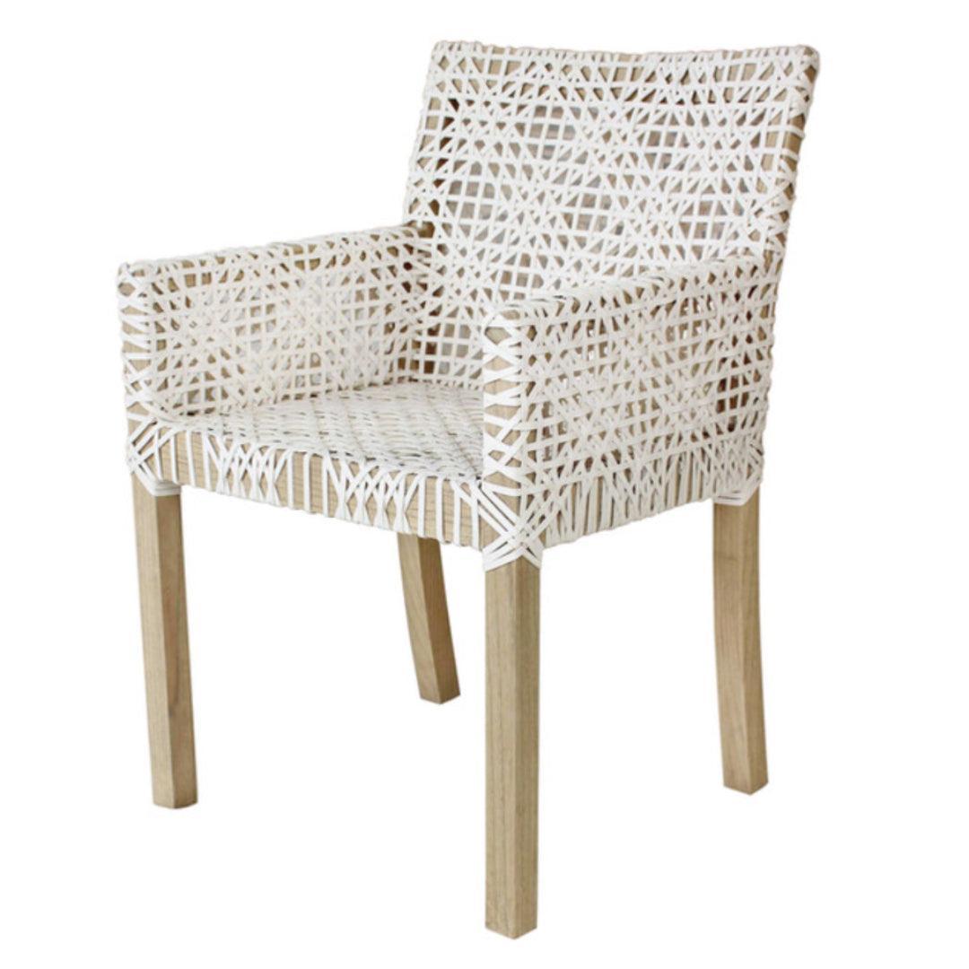 Lulu White Bohemian Arm Chair