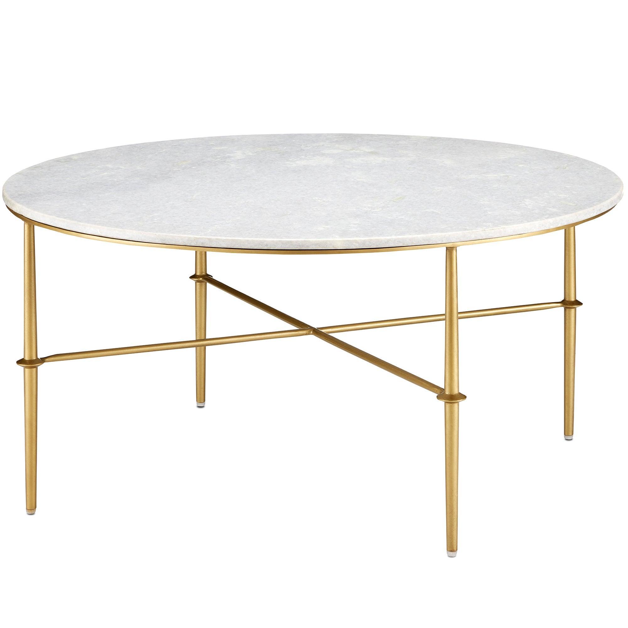 Chantale White Marble Cocktail Table - Belle Escape