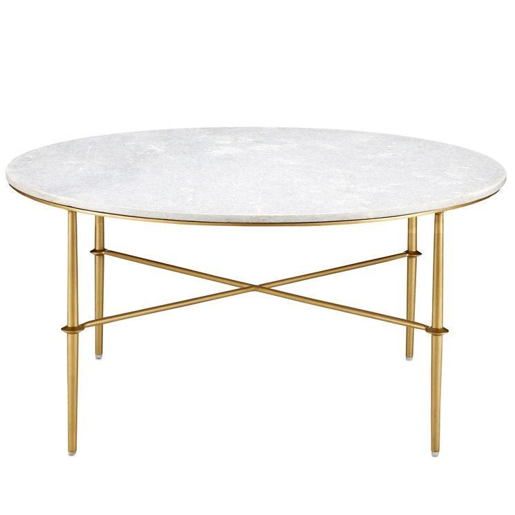 Chantale White Marble Cocktail Table - Belle Escape