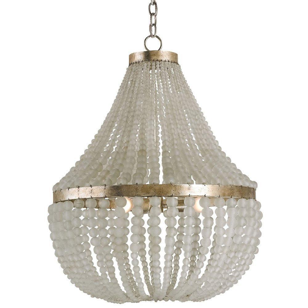 Chanteuse White Beaded Chandelier - Belle Escape