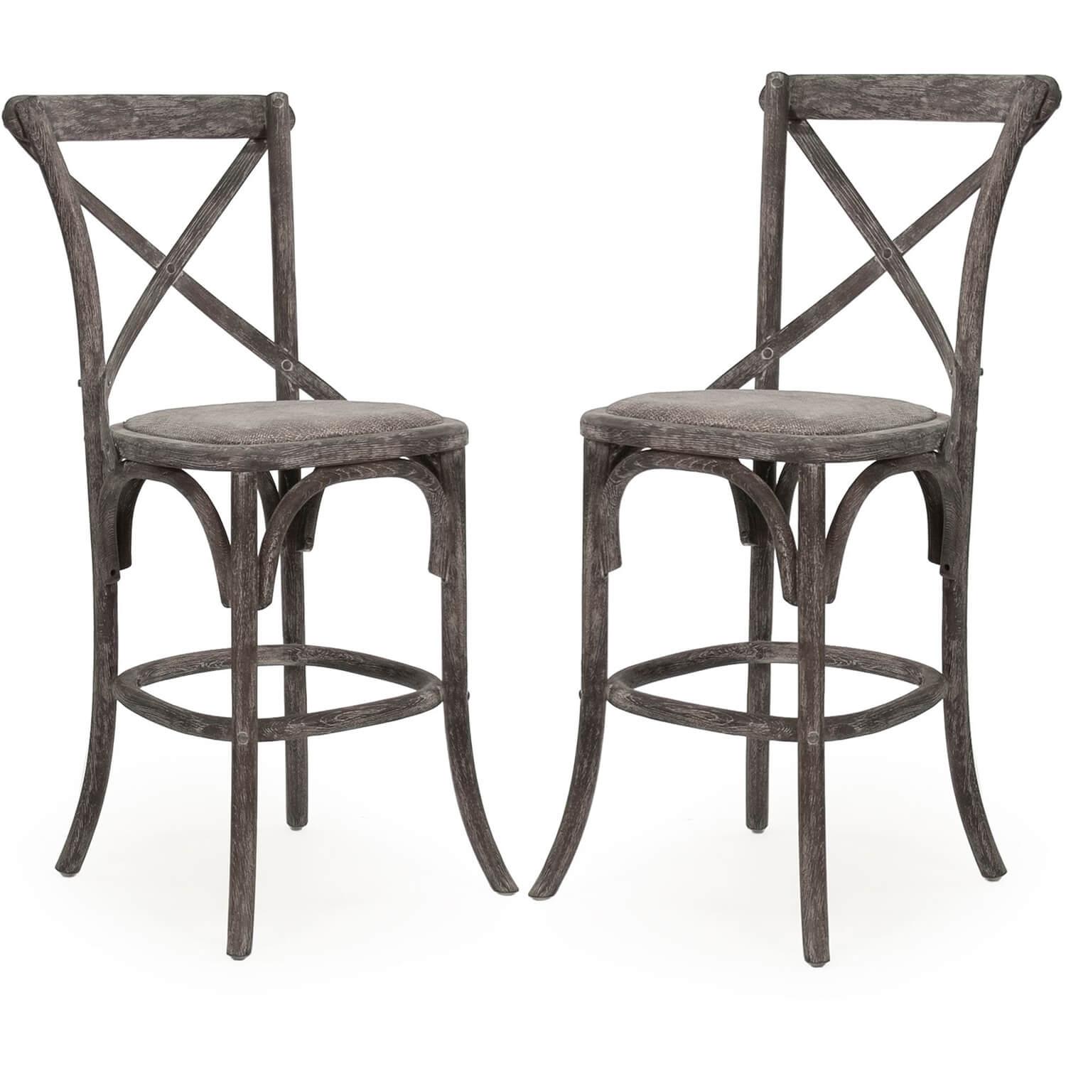 Charcoal French Cafe Counter Stools - Pair - Belle Escape