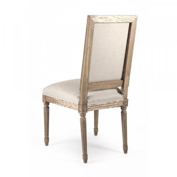 Classic Louis Natural Linen Side Chairs - Pair - Belle Escape