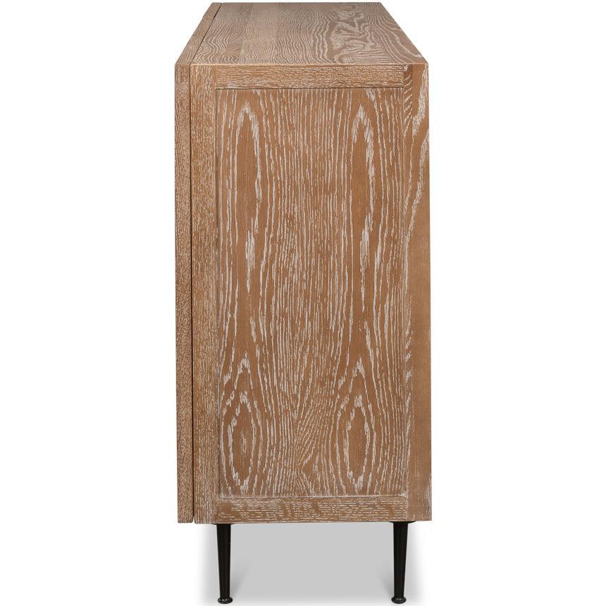 Coastal Brown Oak 3-Door Sideboard - Belle Escape
