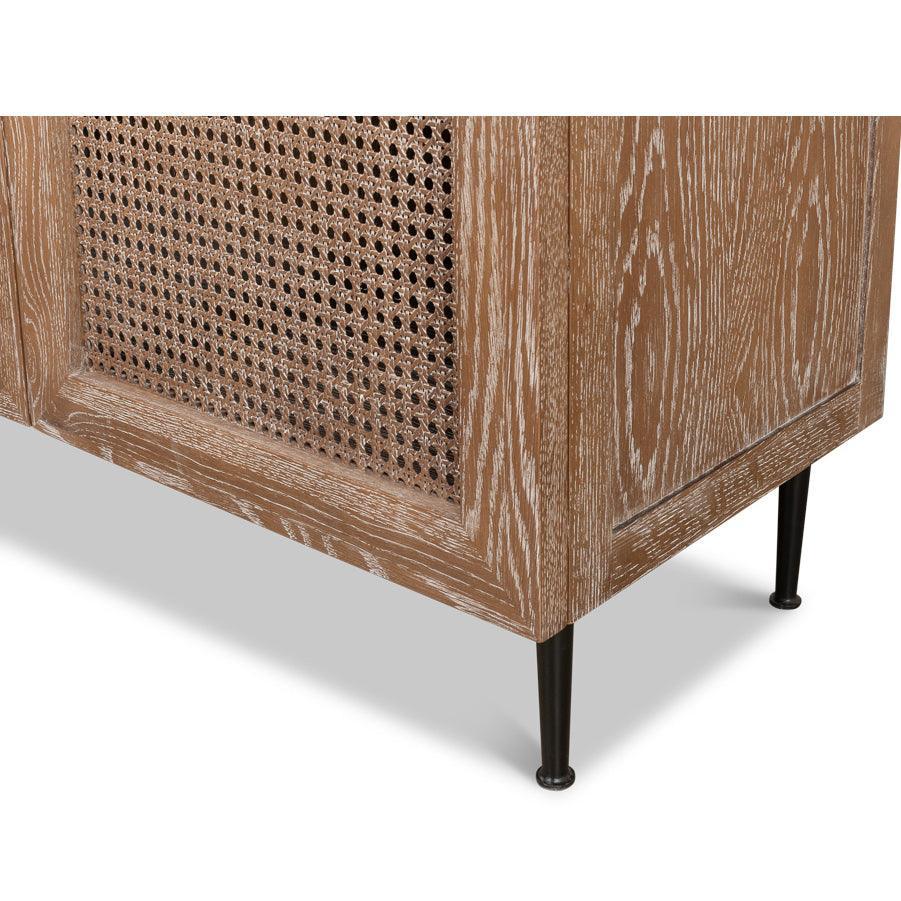 Coastal Brown Oak 3-Door Sideboard - Belle Escape